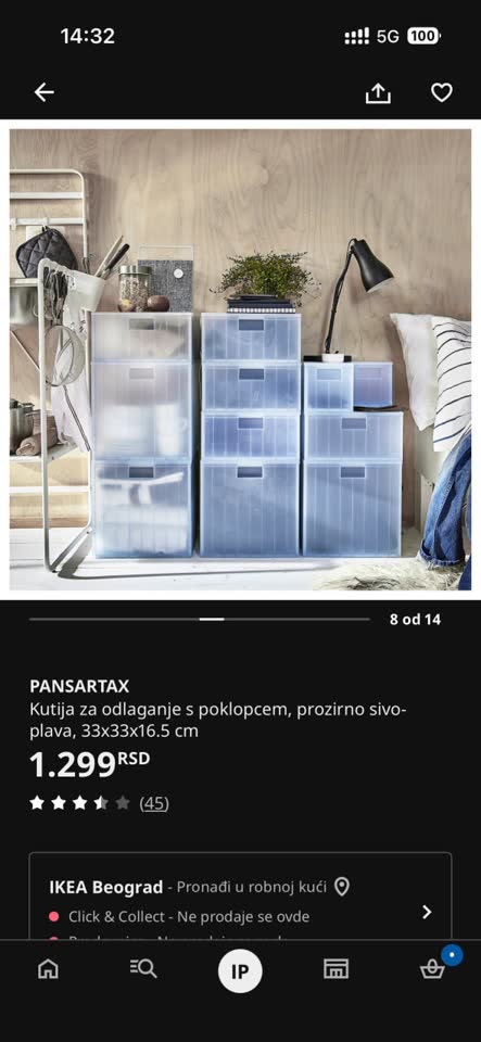 Plastične kutije IKEA PANSARTAX 2 kom + točkići