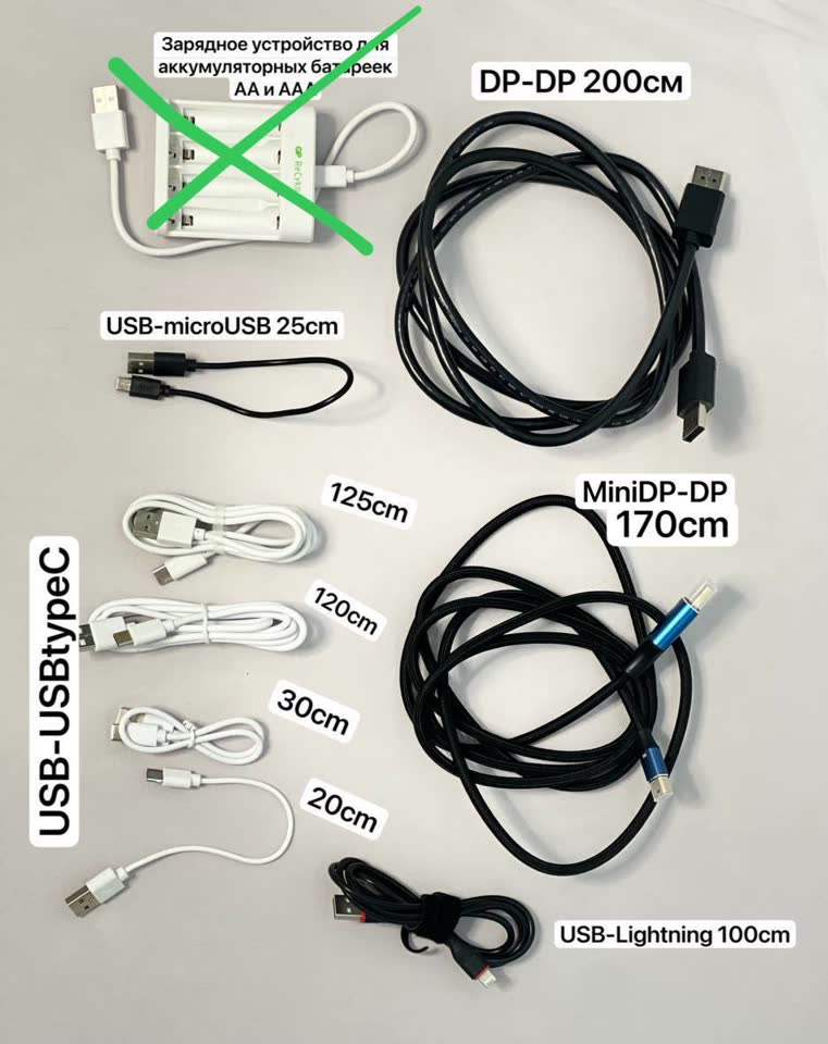 Кабели и зарядное устройство