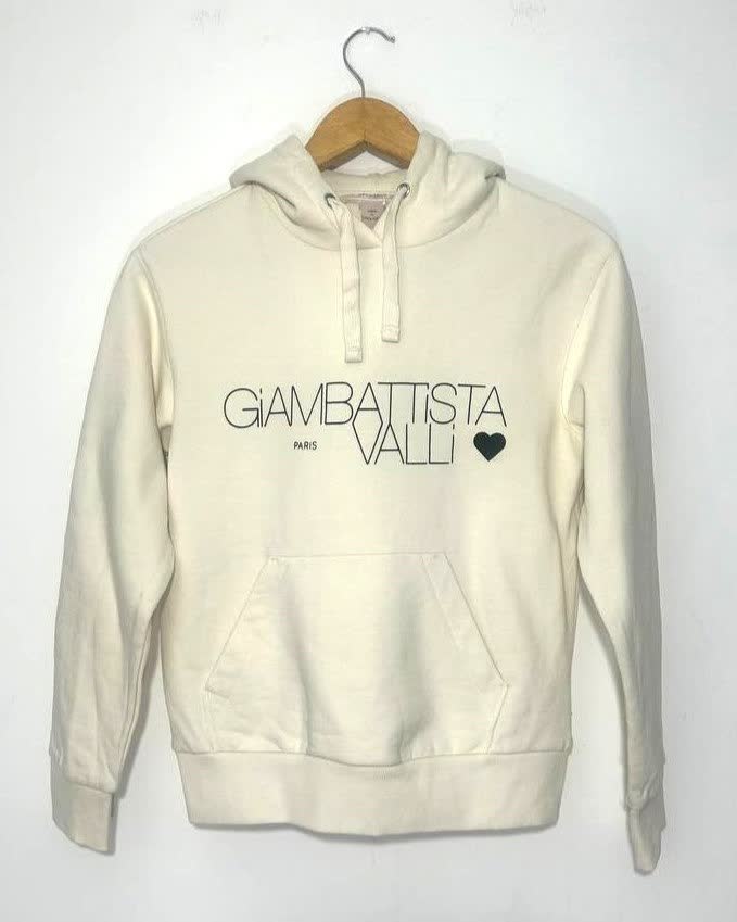 Bela dukserica s kapuljačom GIAMBATTISTA VALLI X HM