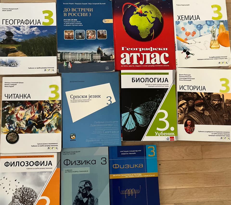 Prodajem udžbenike za 9. gimnaziju, I i III razred