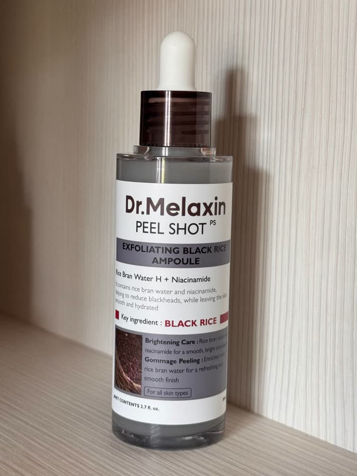 Нежный и комфортный пилинг-скатка Dr.Melaxin Peel Shot Exfoliant Black Rice Ampoule