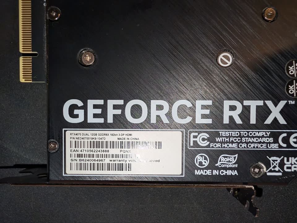 Продам видеокарту Palit Geforce 4070 Dual