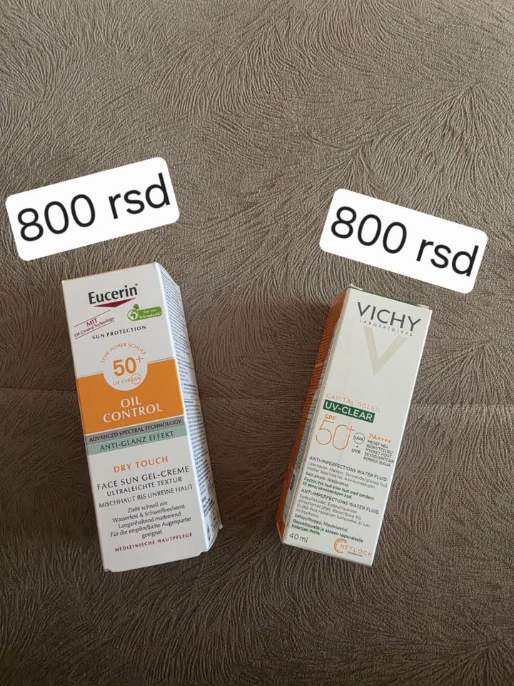 Eucerin Dry Touch Gel-Crème, Vichy UV-Clear