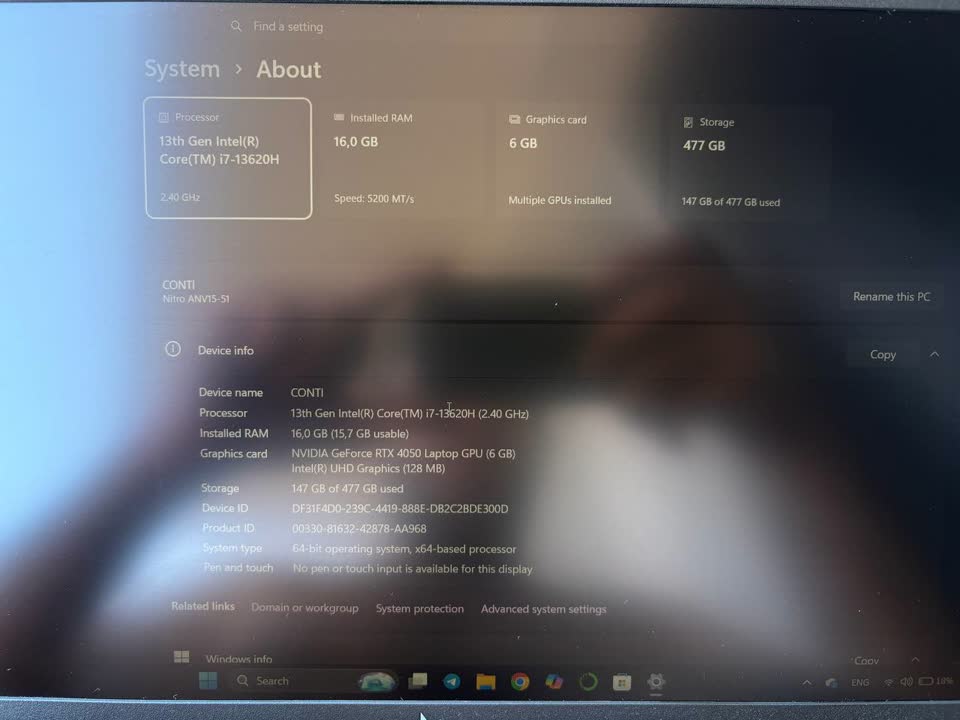 Продаётся ноутбук Acer Nitro ANV15-51 (165 Hz, выпуск 2023 года)