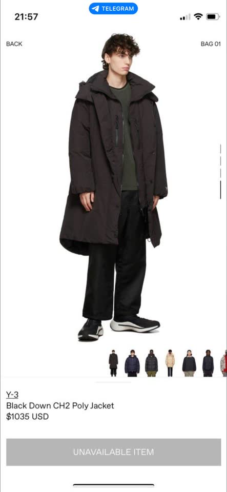 Pufasti kaput Y-3 Black Down CH2 Jacket, veličina M