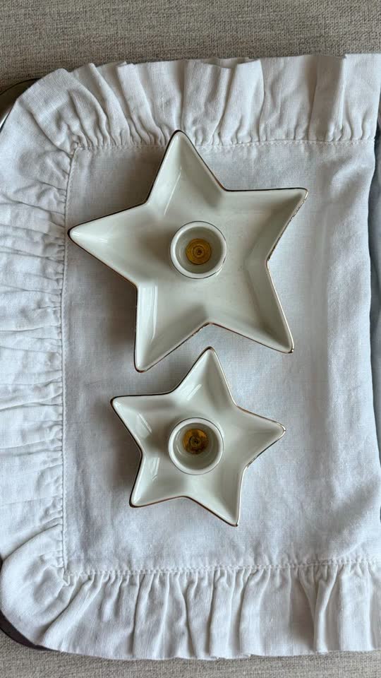Svećnjaci Zara Home Christmas collection, set od 2 kom sa zlatnim obrubom
