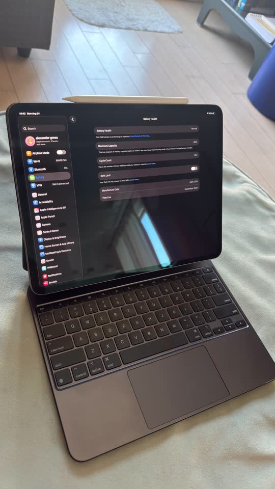 iPad Pro 13 inch (M4) 1TB, 16 GB RAM, WiFi, Space Black + Apple Pencil Pro + Magic Keyboard + Smart Folio