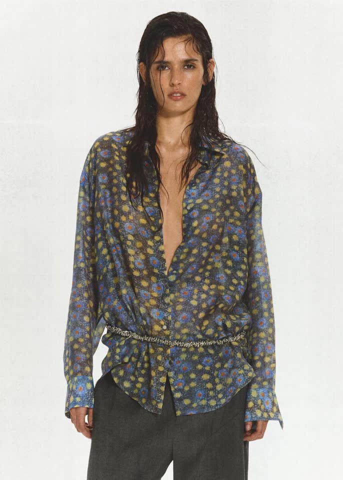 Блузка из лимитки Mango с ECKHAUS LATTA
