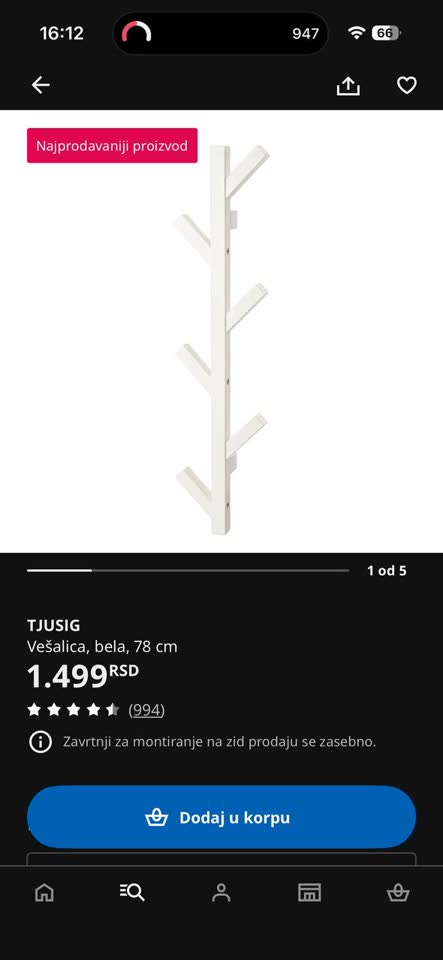 IKEA potpuno nova vešalica, u kutiji