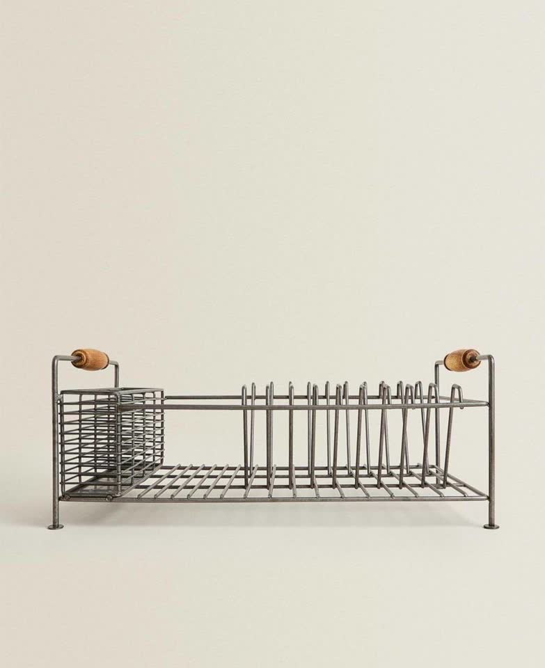 Продам металлическую полку-подставку для посуды с деревянными ручками Zara Home - размер 19