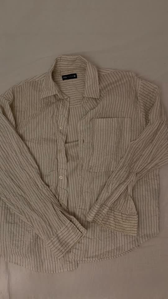 рубашка zara с мятым эффектом размер м