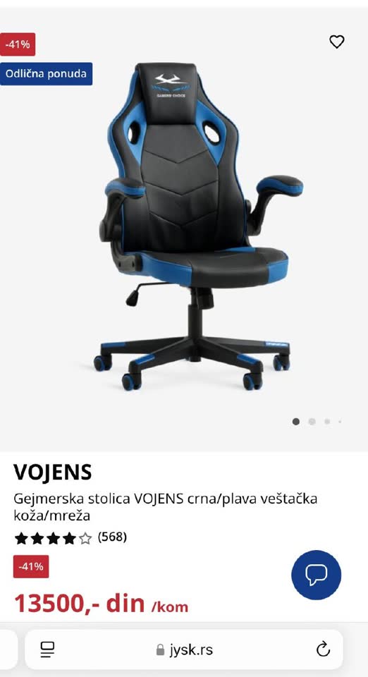 Prodajem gejmersku stolicu JYSK