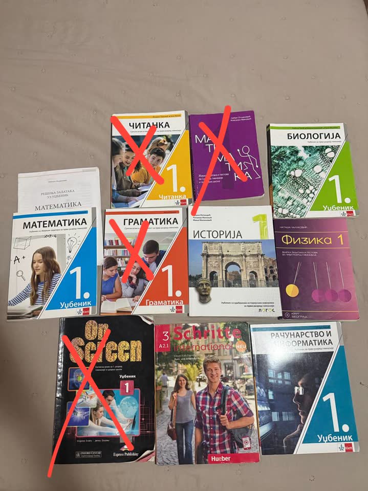 Udžbenici za 1. razred gimnazije