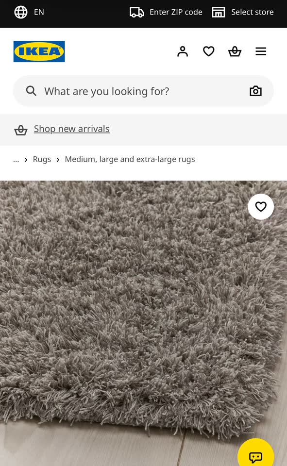 Длинноворсовый ковёр IKEA VINDEBÄK 160×230 см