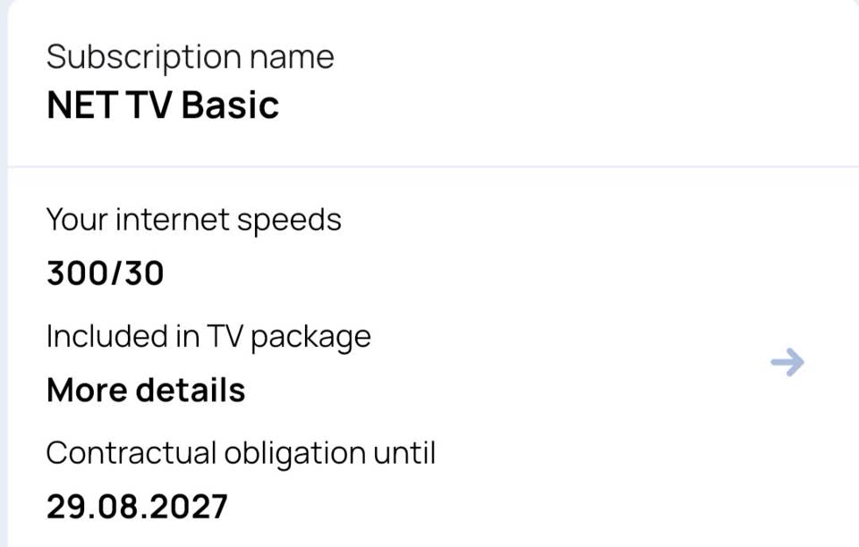 Ugovor sa SBB-om, televizija + internet