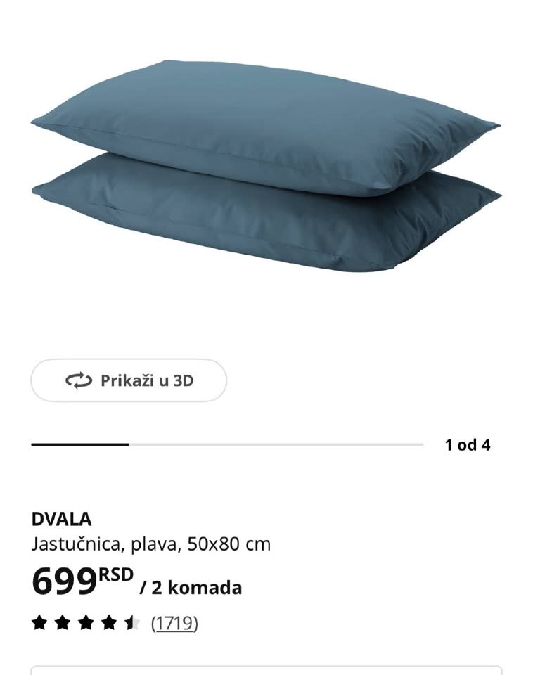 Navlake za jastuke, 4 kom