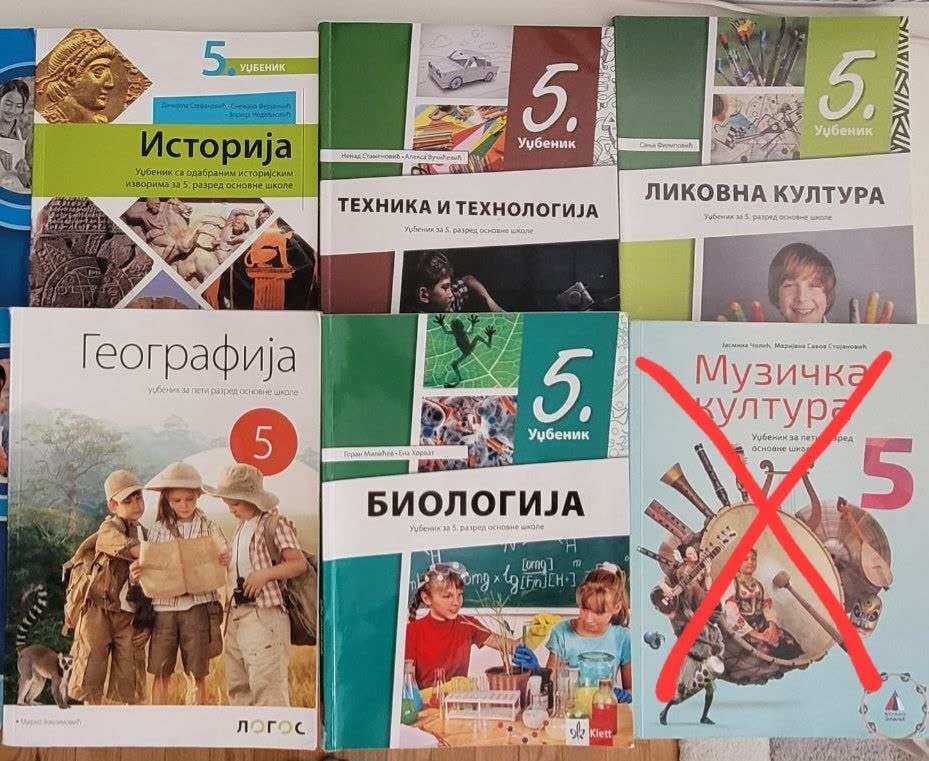Udžbenici za 5. razred, osnovna škola