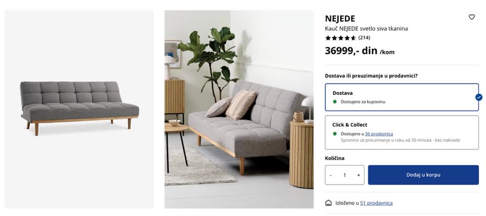 - Sofa na razvlačenje Jysk NEJEDE - 25 000 din, idealno stanje, kupljen pre nekoliko meseci - n