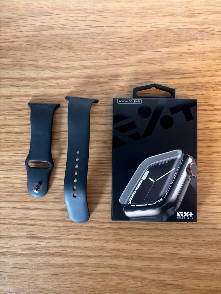 Оригинальный Apple Watch Sport Band 45 мм и защитное стекло NEXT ONE 3D для Apple Watch 45 мм