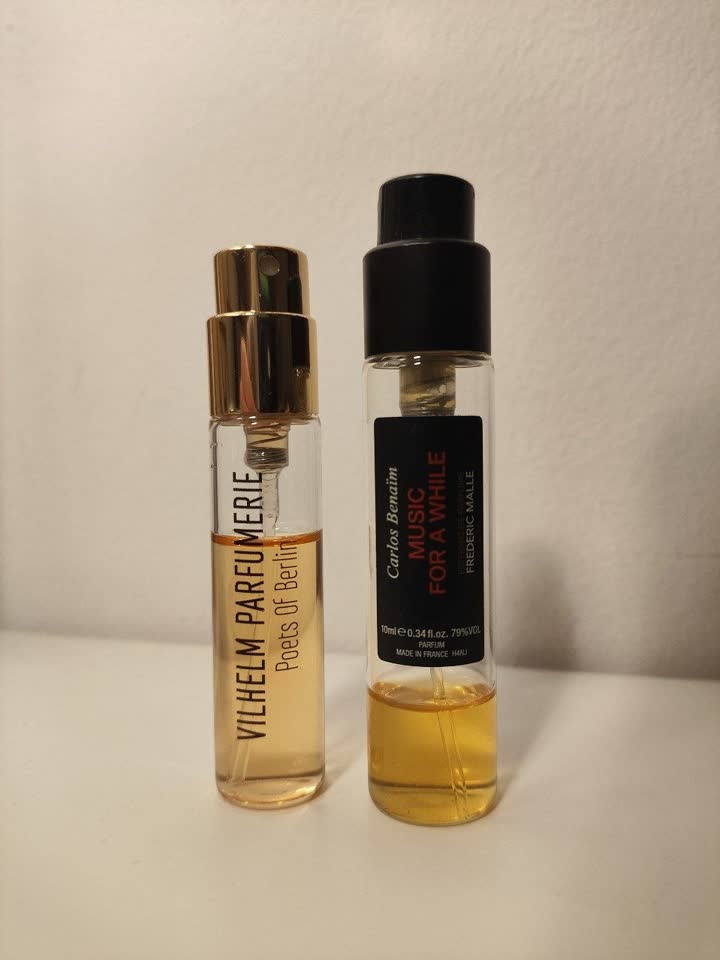 Парфюмерные отливанты Vilhelm Parfumerie Poets of Berlin и Frederic Malle Music for a while