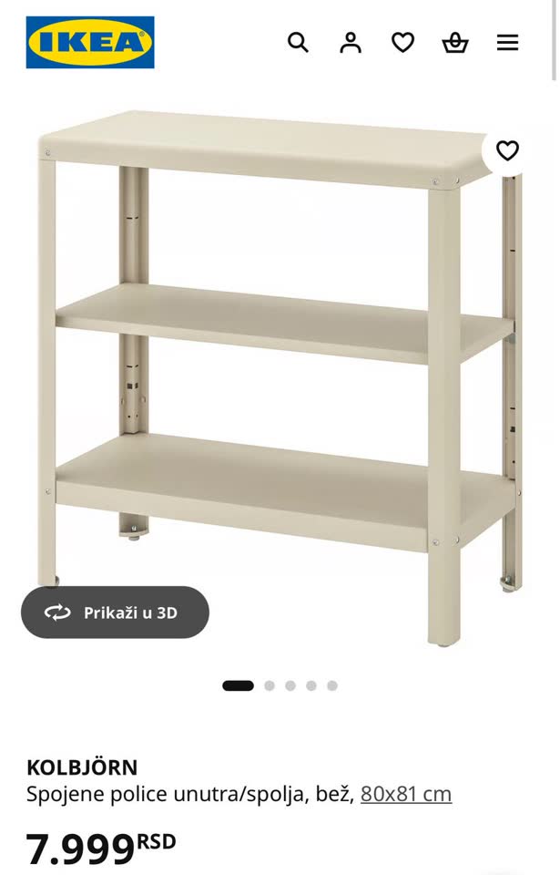 Ojačana metalna polica IKEA KOLBJORN