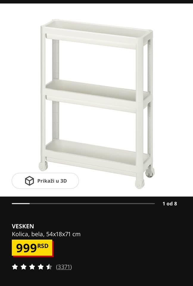 IKEA Vesken kolica i dve garnišne IKEA Racka