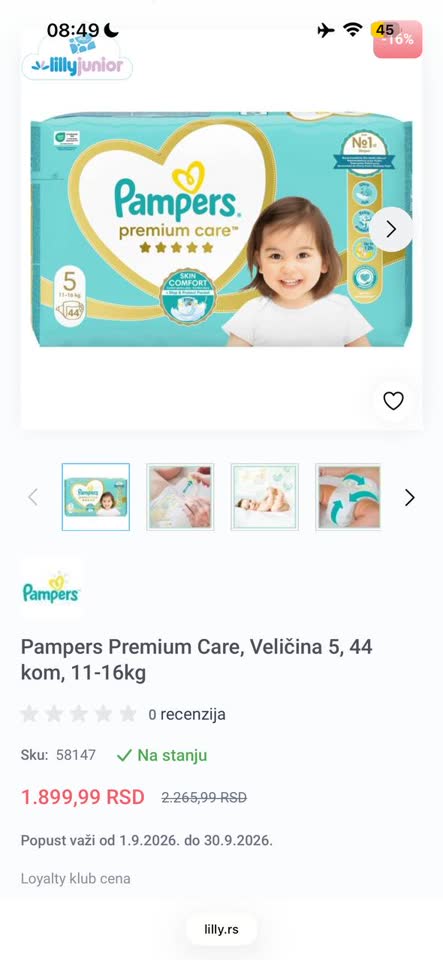 Premium pelene 37 kom