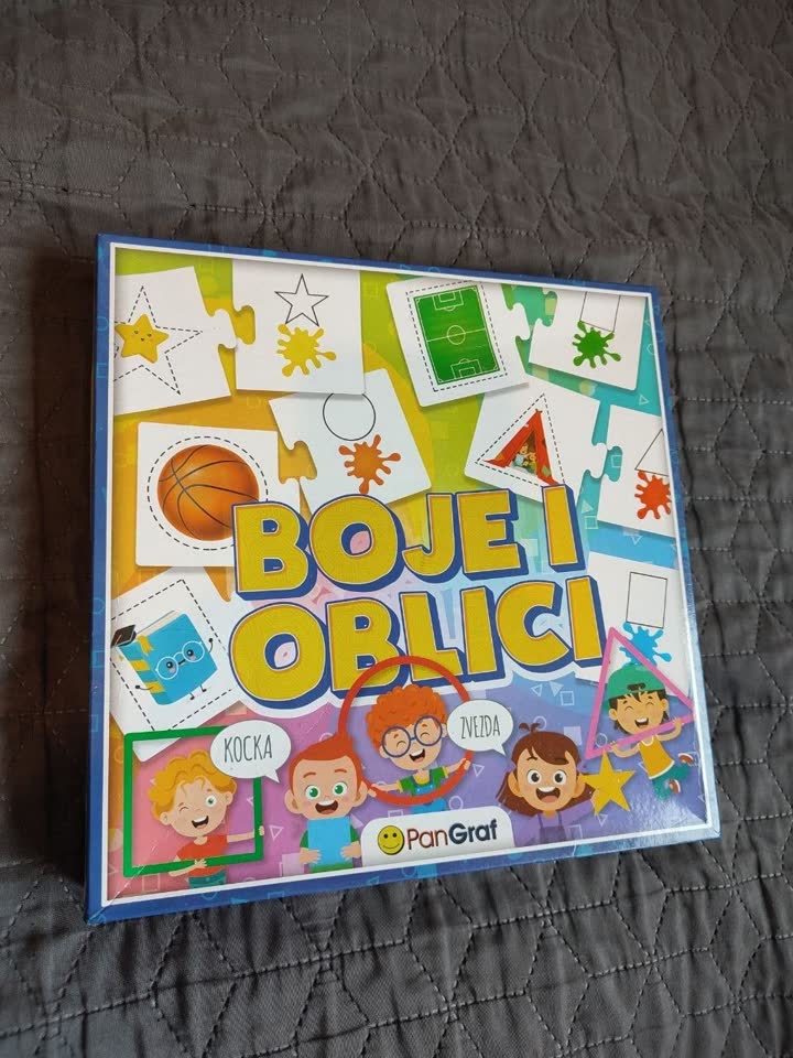 Игра для деток помладше, 3+ примерно. Boje i oblici. 600 RSD. Надо найти соответствие форме