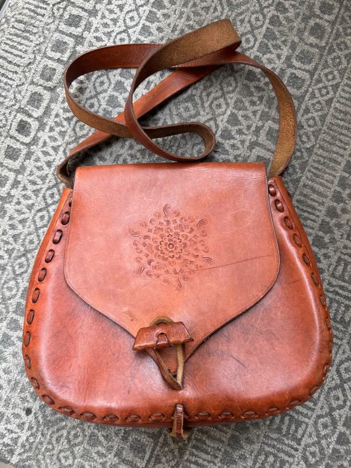 Vintage kožna torba, ranac Old Cotton Bags, kožna torba