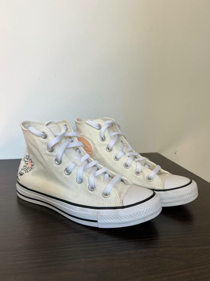 Женские кеды CONVERSE Chuck Taylor All Star высокие с цветочной вышивкой