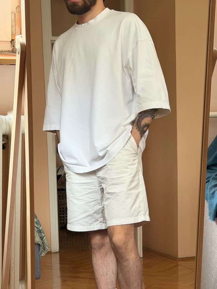 супер белая без принтов oversize футболка Zara