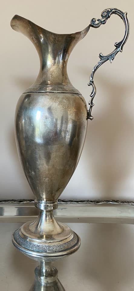 Винтажный европейский посеребренный кувшин (Ewer)