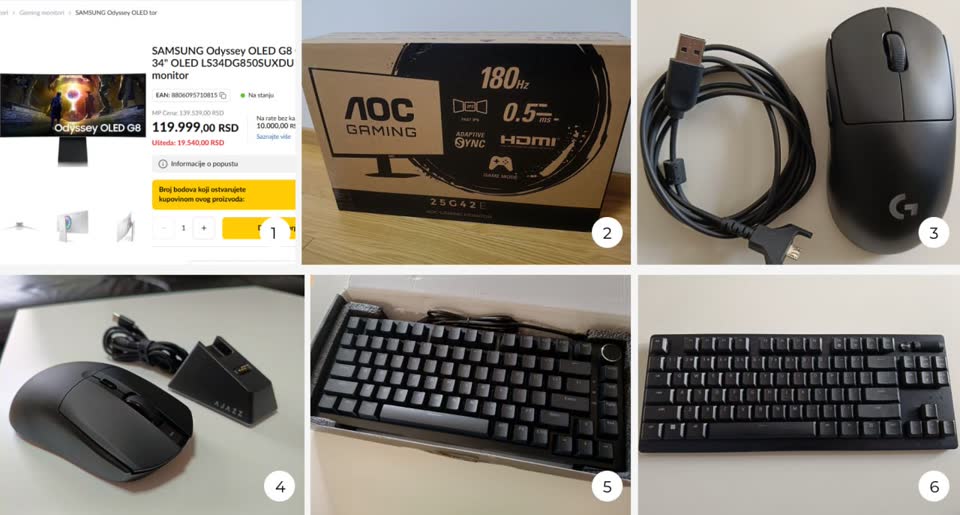 Monitori, miševi i tastature