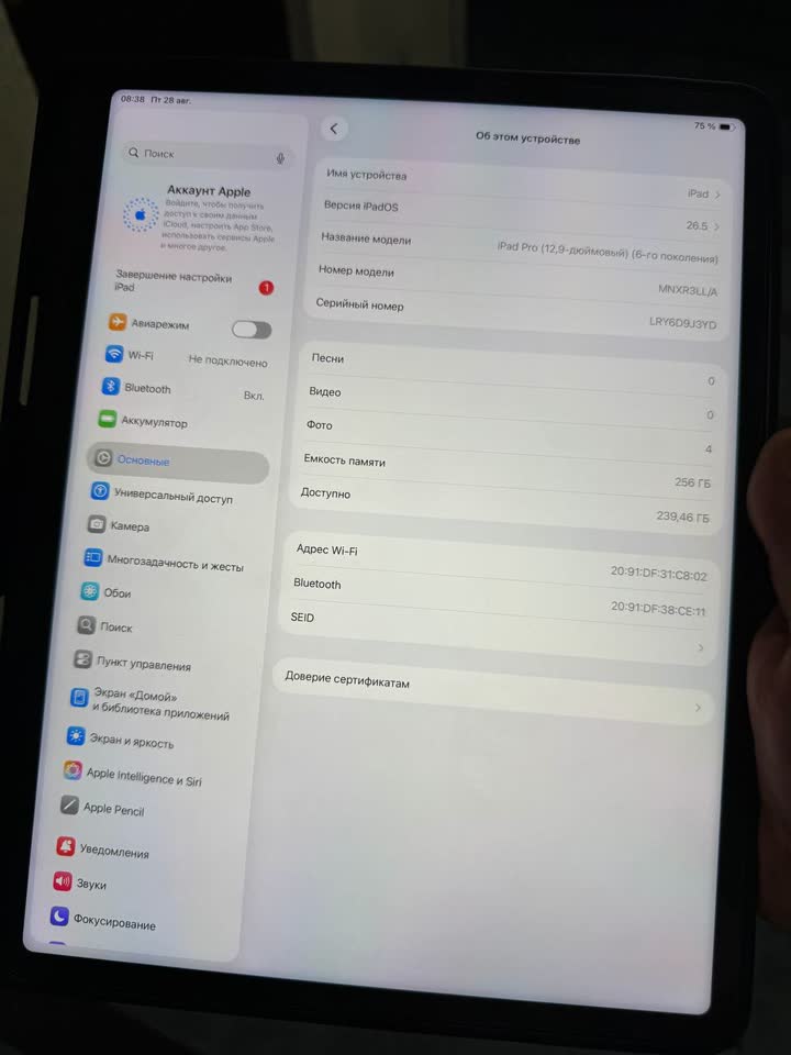 iPad Pro 13 6gen (M2) Wi‑Fi 256gb