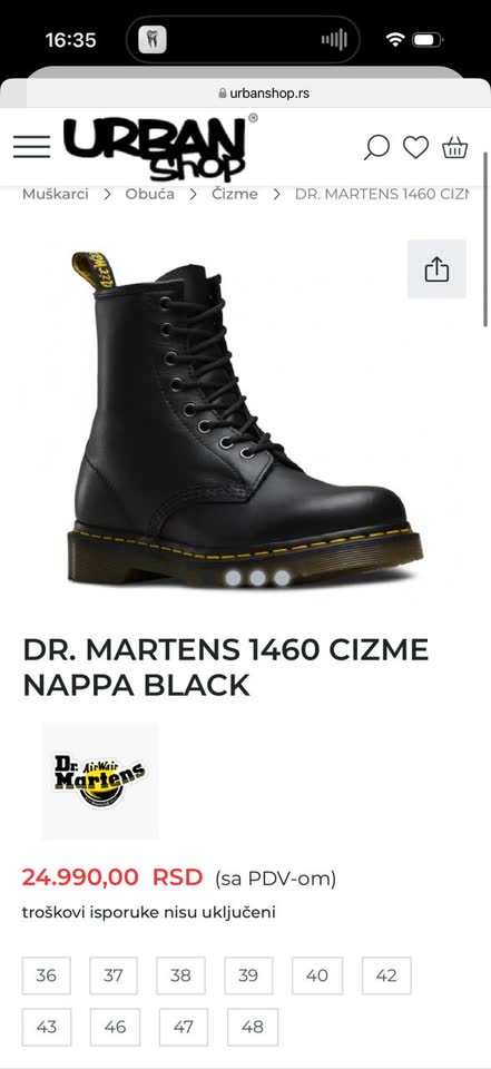 Ботинки Dr. Martens 1460 41 размер