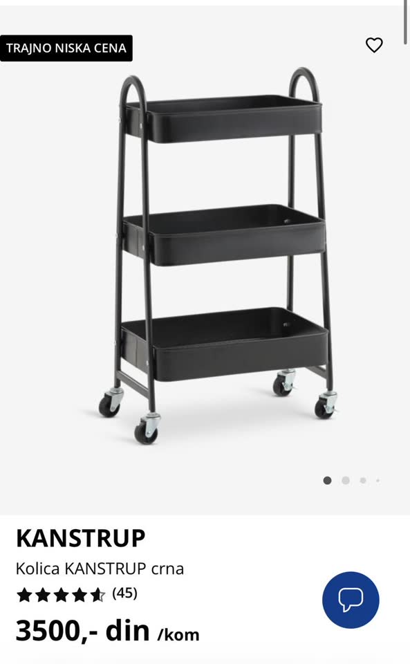 Polica Trolley i prostirka od jute
