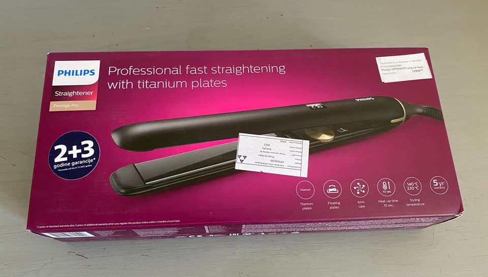 1) Profesionalna pegla za ispravljanje kose Philips Straightener Prestige Pro HPS930/00