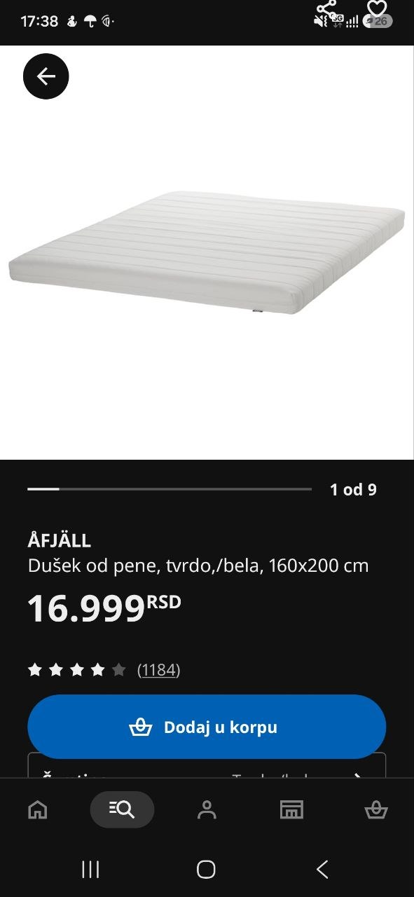 Dušek IKEA Afjall 160x200