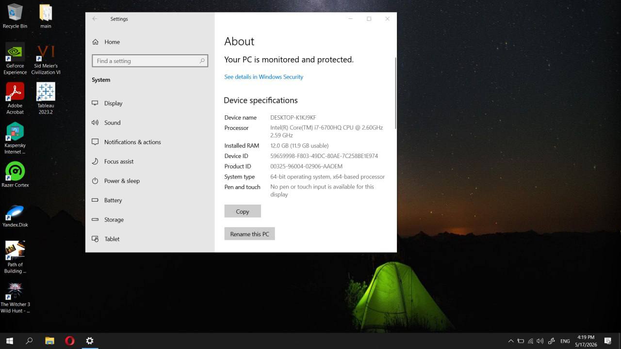 Laptop ASUS ROG GL522VW
