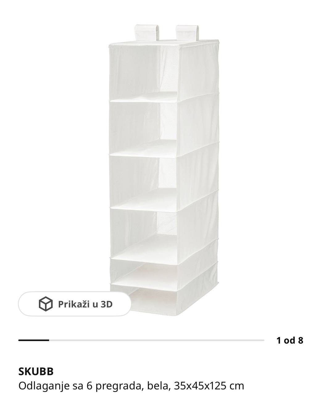 Viseći organizatori za ormar na šipku IKEA Skubb, 2 kom