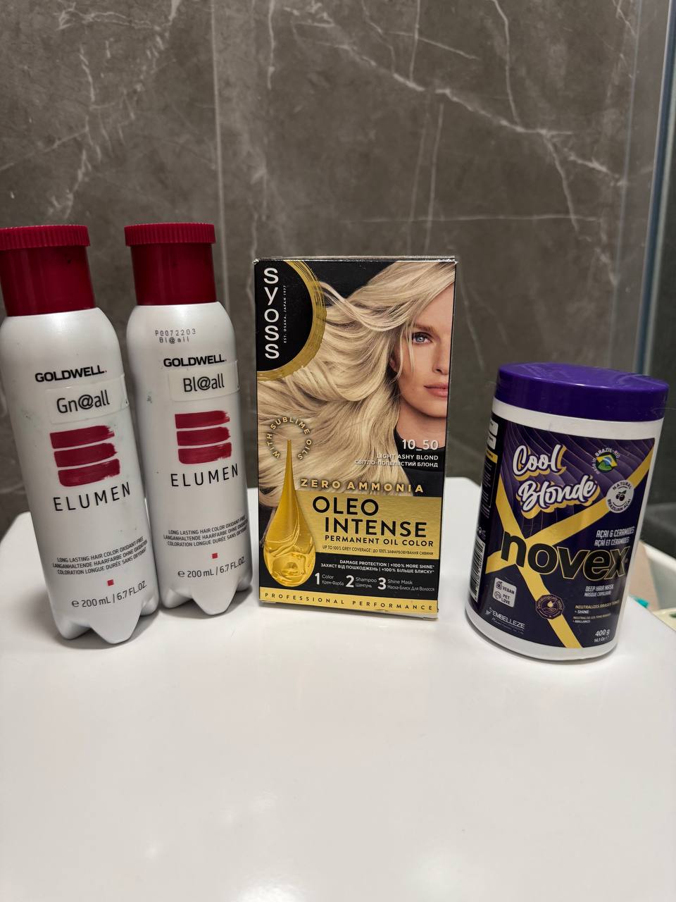 Pigmenti Goldwell, farba Syoss, ljubičasta maska protiv žutila