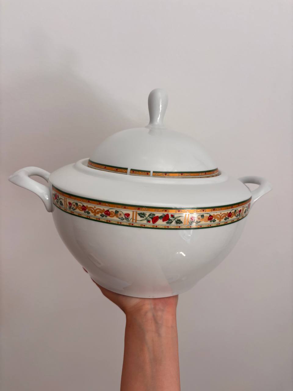Винтажная фарфоровая супница Apulum Fine Porcelain