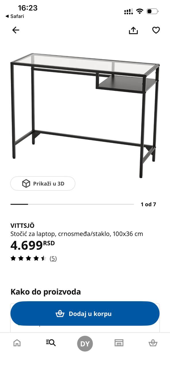 Moderan konzolni sto IKEA VITTSJÖ
