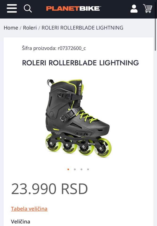 Prodajem ролере Rollerblade Lightning, veličina 45,5