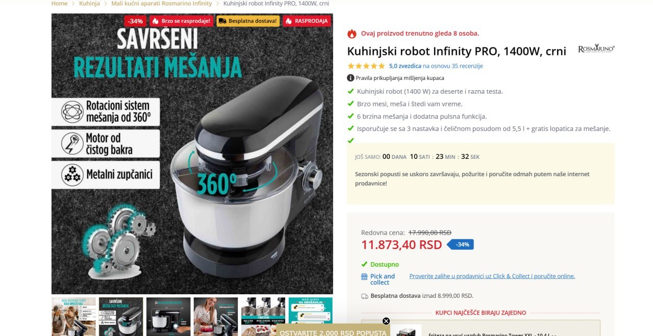 Planetarni mikser Infinity PRO 1400W