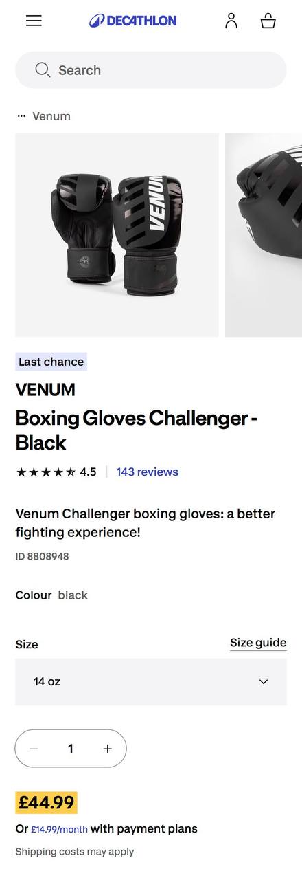 Боксерские перчатки Venum Challenger 16oz