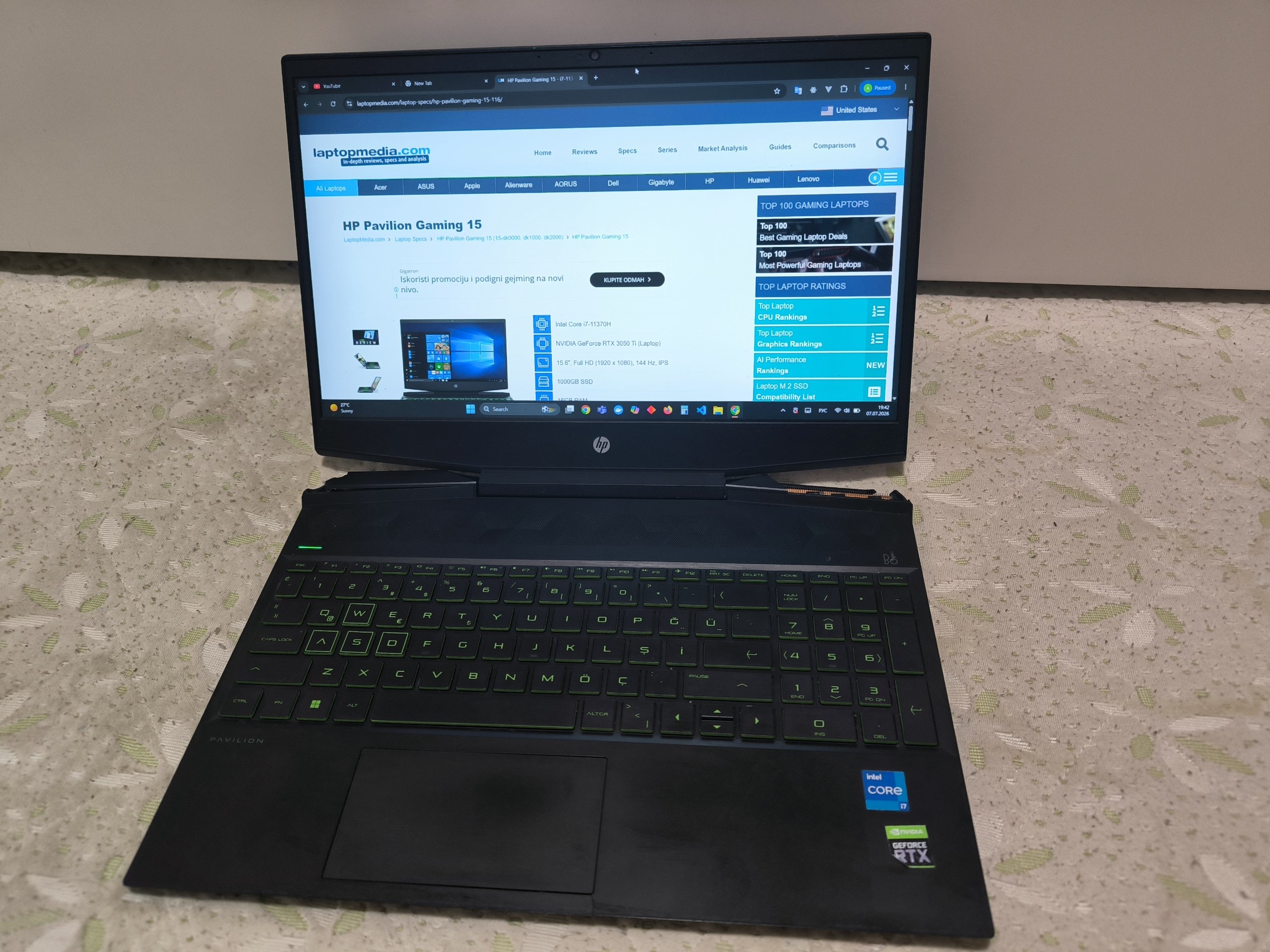 Laptop HP Pavilion Gaming 15-dk