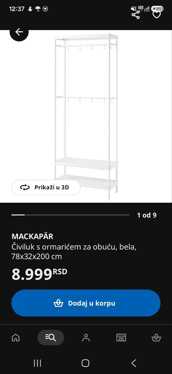 Polica za predsoblje / garderober Ikea