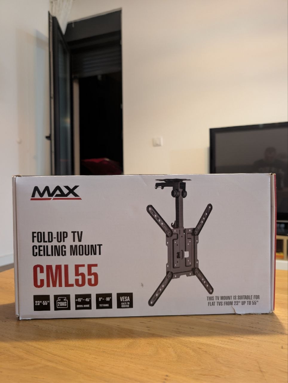 MAX CML55 — складной потолочный кронштейн для телевизоров/мониторов