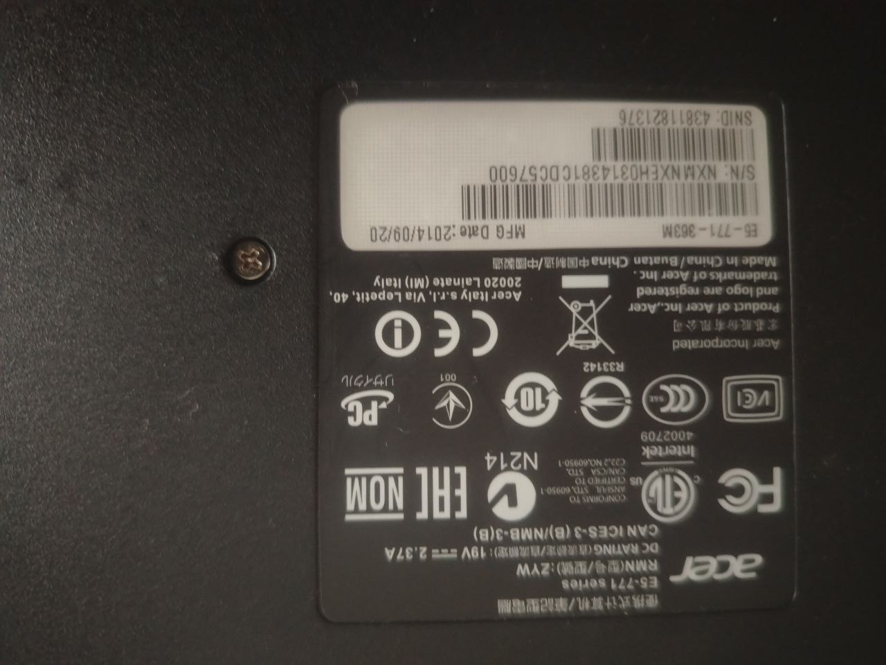 Laptop Acer E5-771 17 inča